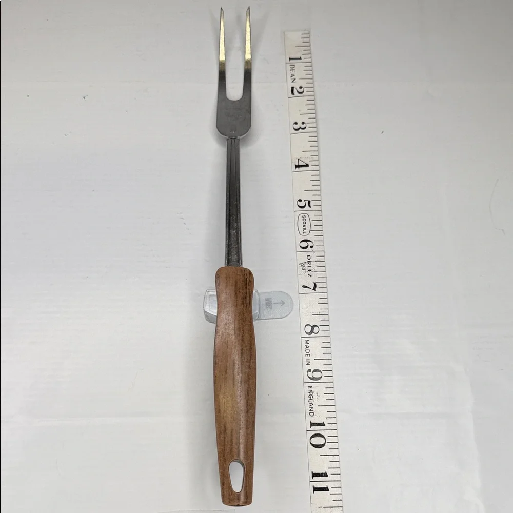 EKCO Stainless Steel Carving Fork faux wood handle